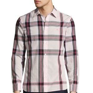 BURBERRY Holmethorpe Check Sport Shirt, Light Pink